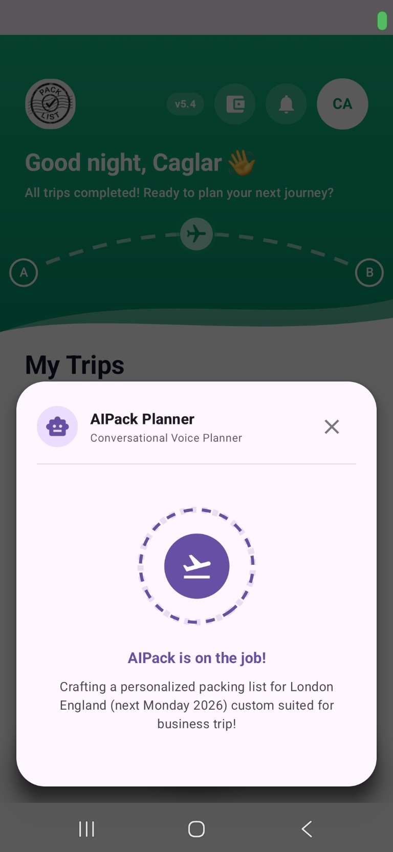 AIPack generating the personalized list